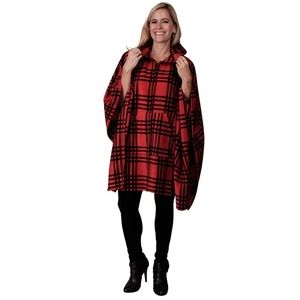 Le Moda FullZip Hooded Poncho with Pouch Pockets